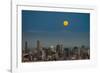 Full moon rising over Brisbane city, Queensland, Australia-Mark A Johnson-Framed Photographic Print