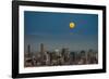 Full moon rising over Brisbane city, Queensland, Australia-Mark A Johnson-Framed Photographic Print