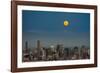 Full moon rising over Brisbane city, Queensland, Australia-Mark A Johnson-Framed Photographic Print