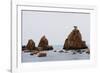 Full Moon Rising over Rock Stacks, Hashikuiiwa, Wakayama Prefecture, Honshu, Japan, Asia-Christian Kober-Framed Photographic Print