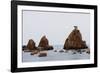 Full Moon Rising over Rock Stacks, Hashikuiiwa, Wakayama Prefecture, Honshu, Japan, Asia-Christian Kober-Framed Photographic Print