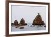 Full Moon Rising over Rock Stacks, Hashikuiiwa, Wakayama Prefecture, Honshu, Japan, Asia-Christian Kober-Framed Photographic Print