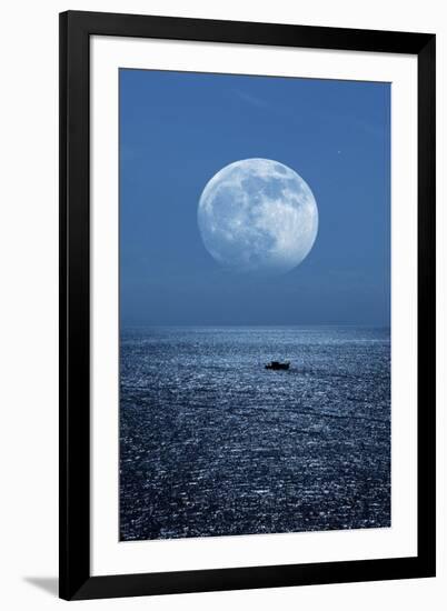 Full Moon Rising Over the Sea-Detlev Van Ravenswaay-Framed Photographic Print