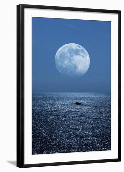 Full Moon Rising Over the Sea-Detlev Van Ravenswaay-Framed Photographic Print