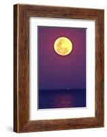 Full Moon rising over the sea-null-Framed Photographic Print