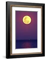 Full Moon rising over the sea-null-Framed Photographic Print