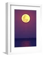 Full Moon rising over the sea-null-Framed Photographic Print