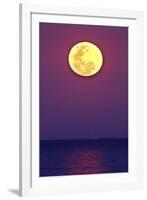 Full Moon rising over the sea-null-Framed Photographic Print