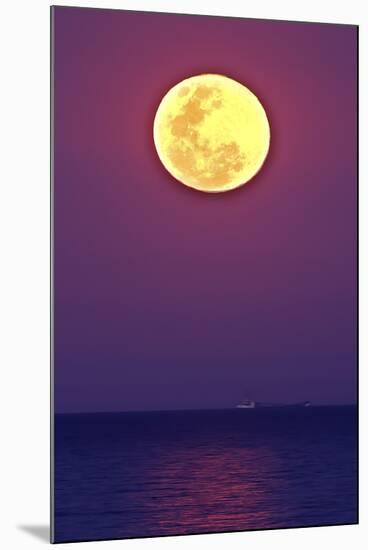 Full Moon rising over the sea-null-Mounted Photographic Print
