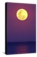 Full Moon rising over the sea-null-Stretched Canvas