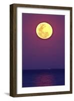 Full Moon rising over the sea-null-Framed Photographic Print