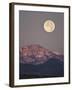 Full Moon Setting over Snow-Covered Magdelena Mountains at Socorro, New Mexico, USA-Larry Ditto-Framed Premium Photographic Print