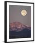 Full Moon Setting over Snow-Covered Magdelena Mountains at Socorro, New Mexico, USA-Larry Ditto-Framed Premium Photographic Print