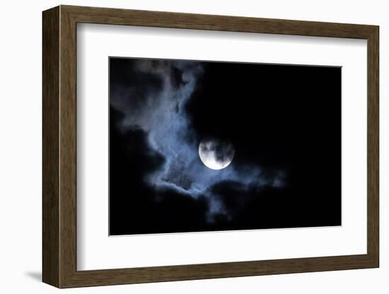 Full Moon Shining through Dramatic Clouds-logoboom-Framed Photographic Print