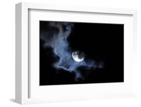 Full Moon Shining through Dramatic Clouds-logoboom-Framed Photographic Print