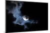 Full Moon Shining through Dramatic Clouds-logoboom-Mounted Photographic Print