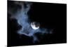 Full Moon Shining through Dramatic Clouds-logoboom-Mounted Photographic Print