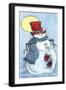 Full Moon Snow Man-Beverly Johnston-Framed Giclee Print