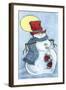 Full Moon Snow Man-Beverly Johnston-Framed Giclee Print