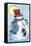 Full Moon Snow Man-Beverly Johnston-Framed Stretched Canvas