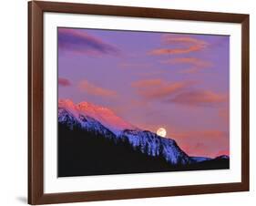 Full Moonrise over Cloudcroft Peaks, Glacier National Park, Montana, USA-Chuck Haney-Framed Photographic Print