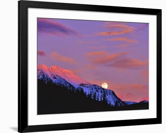 Full Moonrise over Cloudcroft Peaks, Glacier National Park, Montana, USA-Chuck Haney-Framed Photographic Print