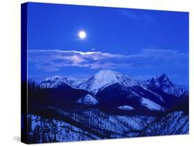 Full Moonrise over Cloudcroft Peaks, Glacier National Park, Montana, USA-Chuck Haney-Stretched Canvas