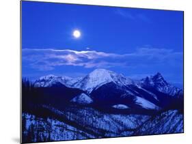 Full Moonrise over Cloudcroft Peaks, Glacier National Park, Montana, USA-Chuck Haney-Mounted Photographic Print
