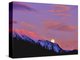 Full Moonrise over Cloudcroft Peaks, Glacier National Park, Montana, USA-Chuck Haney-Stretched Canvas