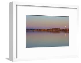 Full moonrise over Fort Peck Reservoir in the Charles M Russell National Wildlife Refuge, Montana.-Chuck Haney-Framed Photographic Print