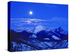 Full Moonrise over the Cloudcroft Peaks in Glacier National Park, Montana, USA-Chuck Haney-Stretched Canvas