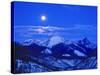 Full Moonrise over the Cloudcroft Peaks in Glacier National Park, Montana, USA-Chuck Haney-Stretched Canvas