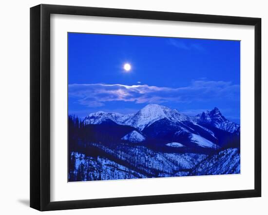 Full Moonrise over the Cloudcroft Peaks in Glacier National Park, Montana, USA-Chuck Haney-Framed Photographic Print