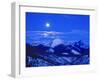 Full Moonrise over the Cloudcroft Peaks in Glacier National Park, Montana, USA-Chuck Haney-Framed Photographic Print