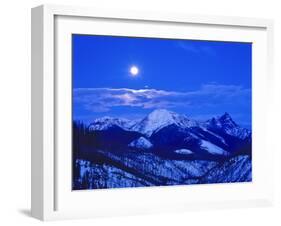 Full Moonrise over the Cloudcroft Peaks in Glacier National Park, Montana, USA-Chuck Haney-Framed Photographic Print