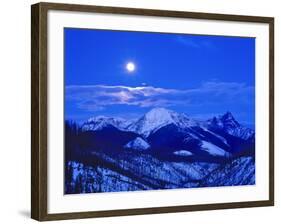 Full Moonrise over the Cloudcroft Peaks in Glacier National Park, Montana, USA-Chuck Haney-Framed Photographic Print