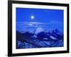 Full Moonrise over the Cloudcroft Peaks in Glacier National Park, Montana, USA-Chuck Haney-Framed Photographic Print