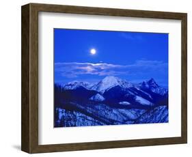 Full Moonrise over the Cloudcroft Peaks in Glacier National Park, Montana, USA-Chuck Haney-Framed Photographic Print