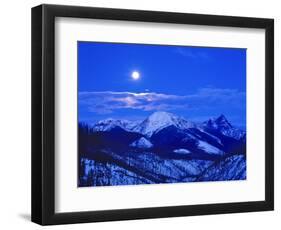 Full Moonrise over the Cloudcroft Peaks in Glacier National Park, Montana, USA-Chuck Haney-Framed Photographic Print