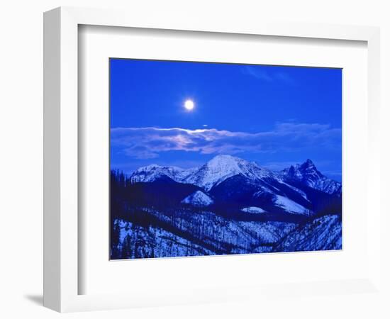 Full Moonrise over the Cloudcroft Peaks in Glacier National Park, Montana, USA-Chuck Haney-Framed Photographic Print