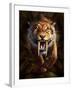 Full on View of a Saber-Toothed Tiger-null-Framed Art Print