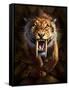 Full on View of a Saber-Toothed Tiger-null-Framed Stretched Canvas