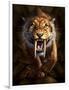 Full on View of a Saber-Toothed Tiger-null-Framed Art Print