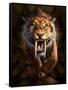 Full on View of a Saber-Toothed Tiger-null-Framed Stretched Canvas