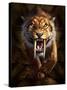 Full on View of a Saber-Toothed Tiger-null-Stretched Canvas