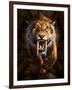 Full on View of a Saber-Toothed Tiger-null-Framed Art Print