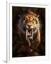 Full on View of a Saber-Toothed Tiger-null-Framed Art Print
