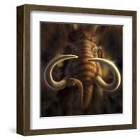 Full on View of a Woolly Mammoth-null-Framed Art Print