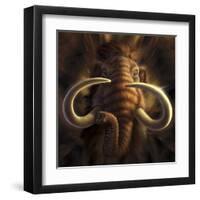 Full on View of a Woolly Mammoth-null-Framed Art Print