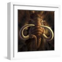 Full on View of a Woolly Mammoth-null-Framed Art Print